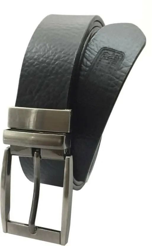 Men Casual Black Genuine Leather Reversible Belt