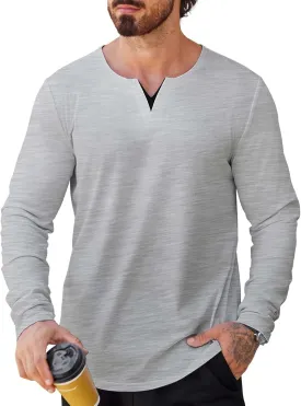 Mens 3 Pack T Shirts Casual Fashion Longline V-Neck Shirt Tee