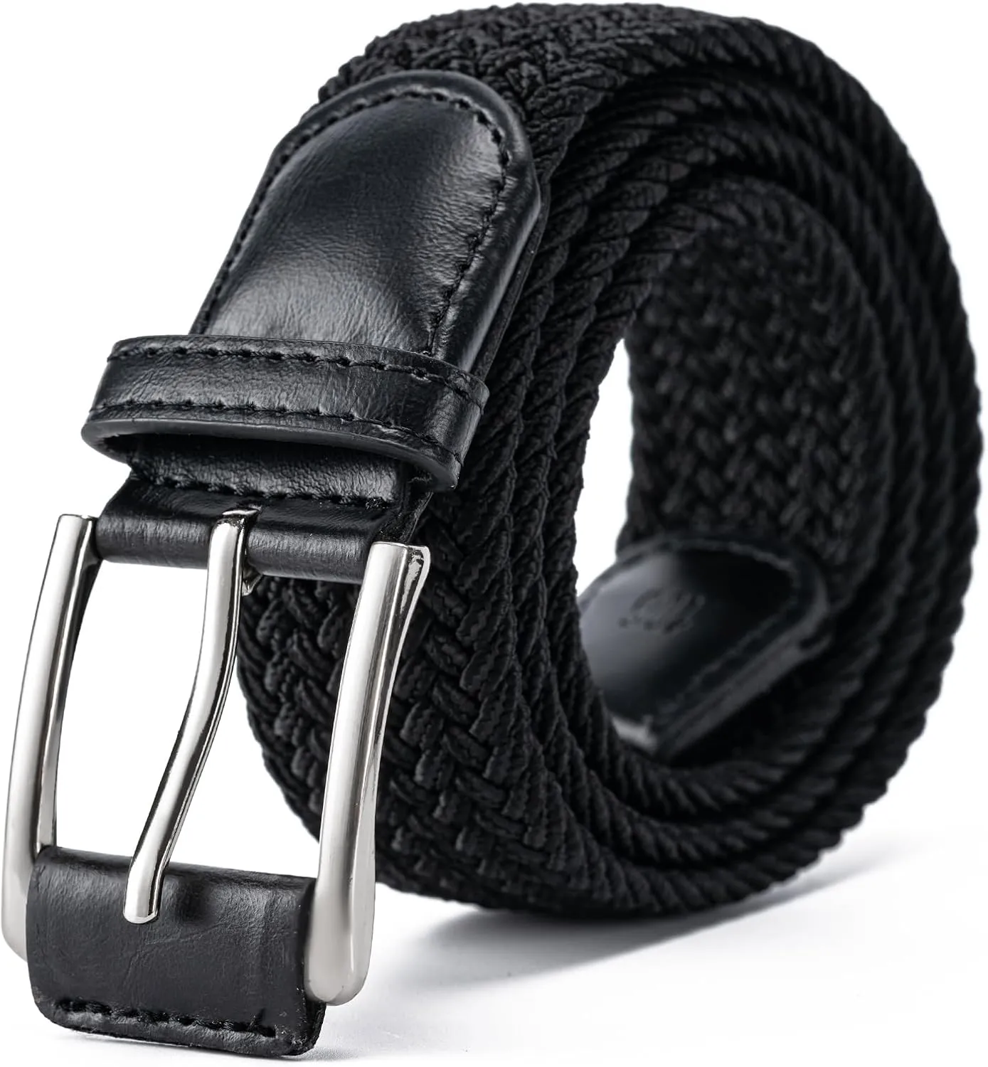 Mens Belt, Canvas Elastic Fabric Woven Stretch Multicolored Braided Belts for Golf Casual Pants Shirts Jeans