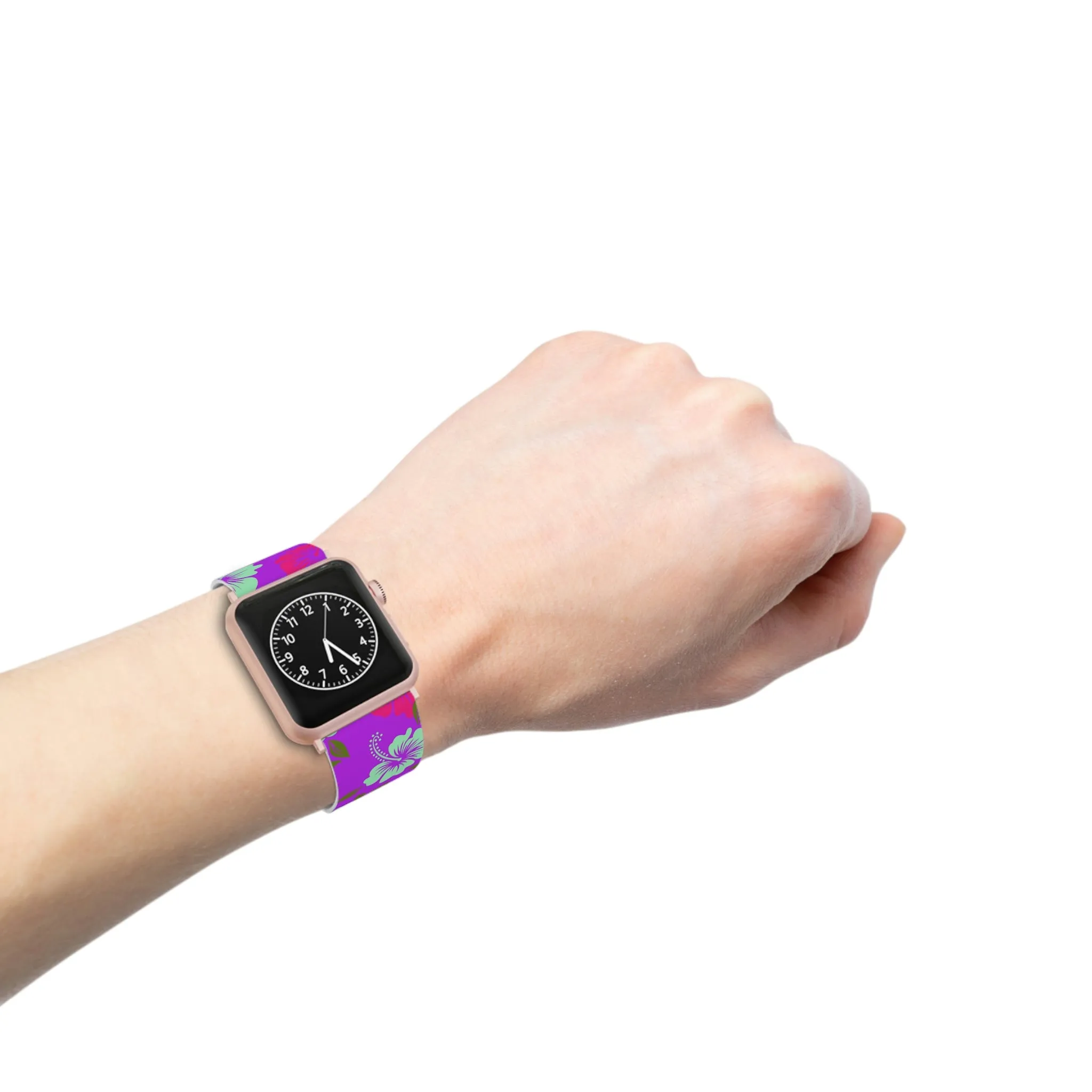 Neon Purple Tropical Thermo Elastomer Watch Band for Apple Watch
