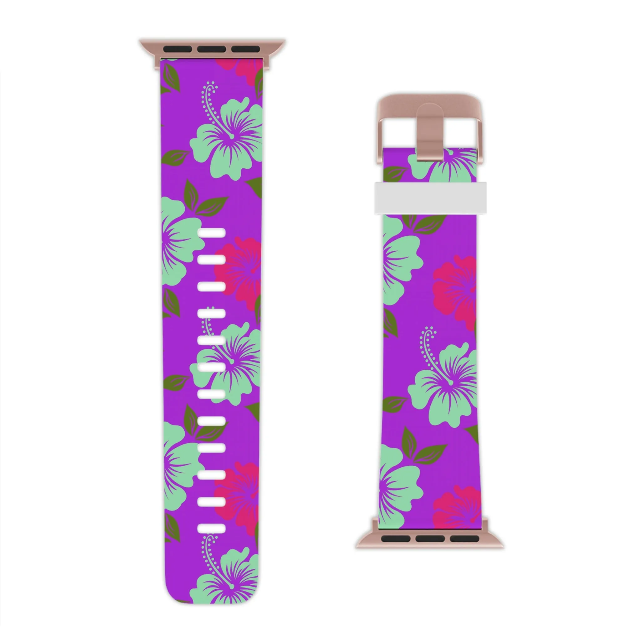 Neon Purple Tropical Thermo Elastomer Watch Band for Apple Watch