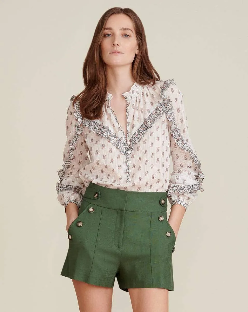 Pine Textured Sateen Short  - Ivory