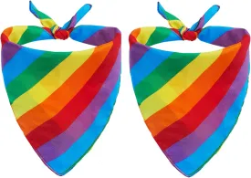 Progress Rainbow Pride Bandana, 2 Pack LGBT Square Scarves, Love Guides Benevolent Teams on a Quest for Pride