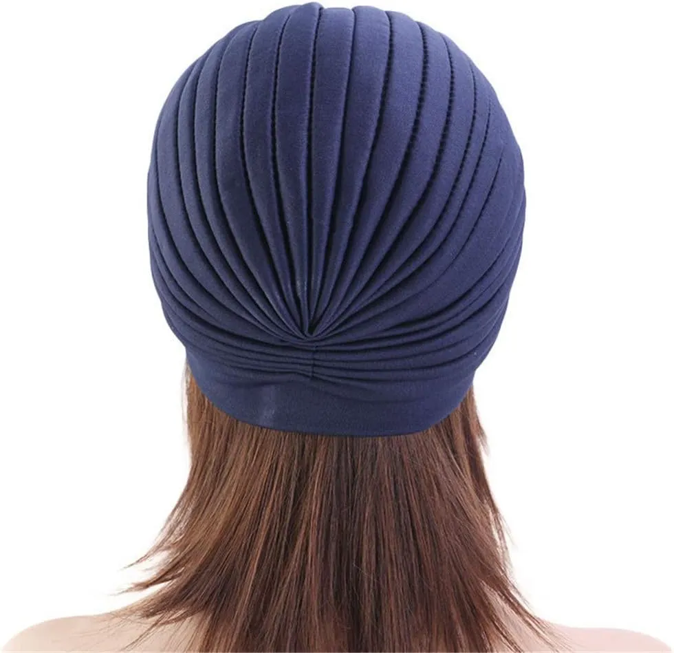 Qianmome Womens Sequin Flower Turban Elegant Muslim Beanie Head wrap Chemo Cap