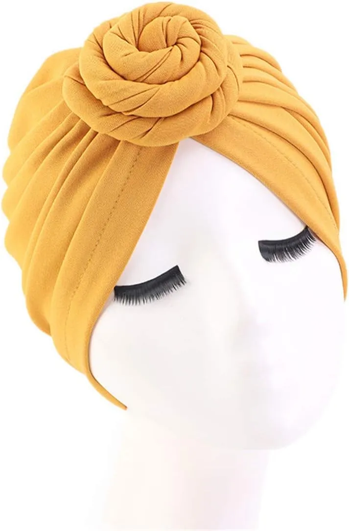 Qianmome Womens Turban African Pattern Knot Headwrap Beanie Pre-Tied Bonnet Chemo Cap Hair Loss Hat