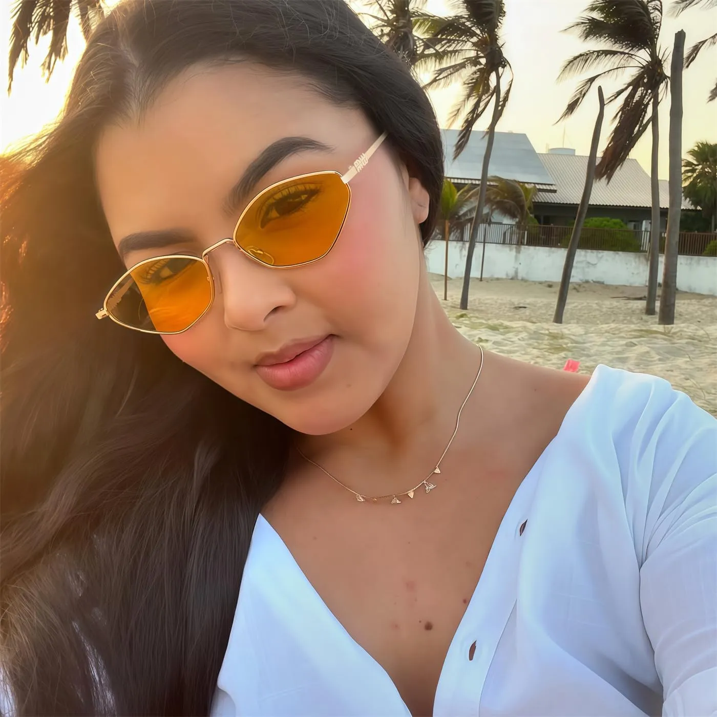 Rmerom Retro Irregular Metal Sunglasses for Women Men, 2025 Trendy Vintage 90s Chic Small Narrow Gold Frame Sun Glasses