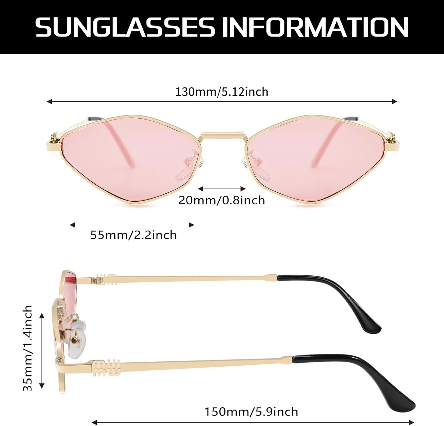 Rmerom Retro Irregular Metal Sunglasses for Women Men, 2025 Trendy Vintage 90s Chic Small Narrow Gold Frame Sun Glasses
