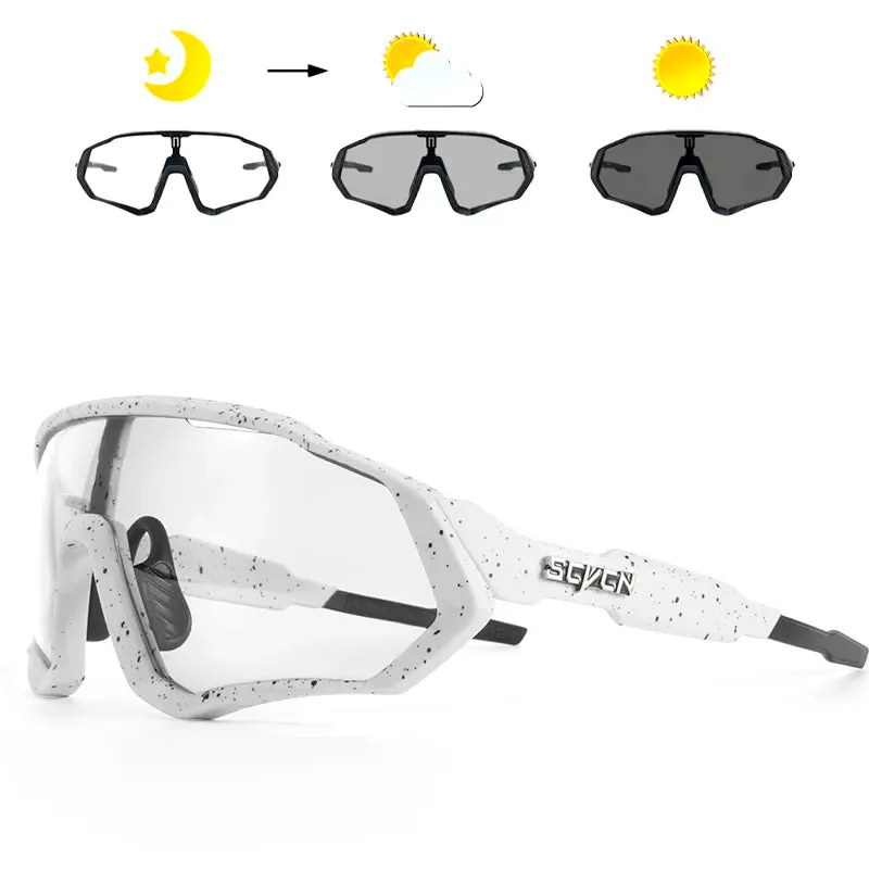 SCVCN Men Women Cycling Glasses Photochromic Bicycle Outdoor Sports Glasses MTB Road Bike Sunglasses UV400 Hiking Glasses
