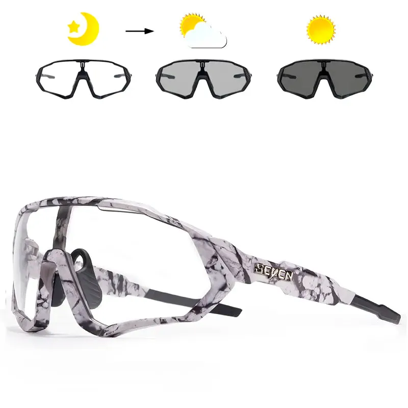 SCVCN Men Women Cycling Glasses Photochromic Bicycle Outdoor Sports Glasses MTB Road Bike Sunglasses UV400 Hiking Glasses