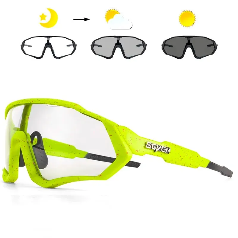 SCVCN Men Women Cycling Glasses Photochromic Bicycle Outdoor Sports Glasses MTB Road Bike Sunglasses UV400 Hiking Glasses