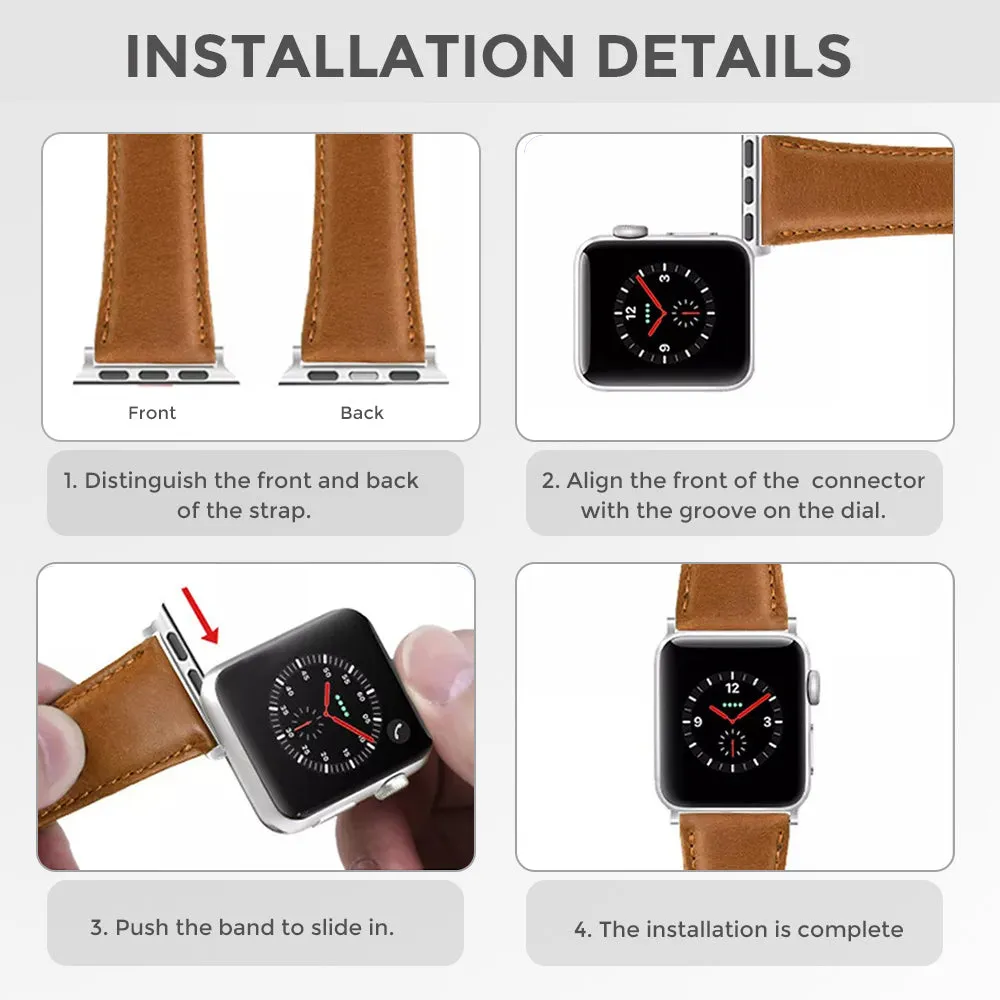 Slim Metal Straps for Apple Watch Band Series SE | 8 | 7 | 6 | 5 | 4 | 3 | 2 | 1 - Silver & Gold