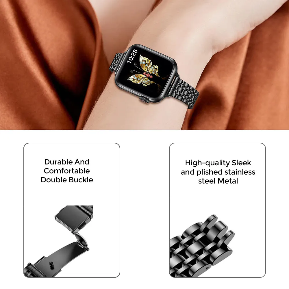 Slim Metal Straps for Apple Watch Band Series SE | 8 | 7 | 6 | 5 | 4 | 3 | 2 | 1 - Silver & Gold
