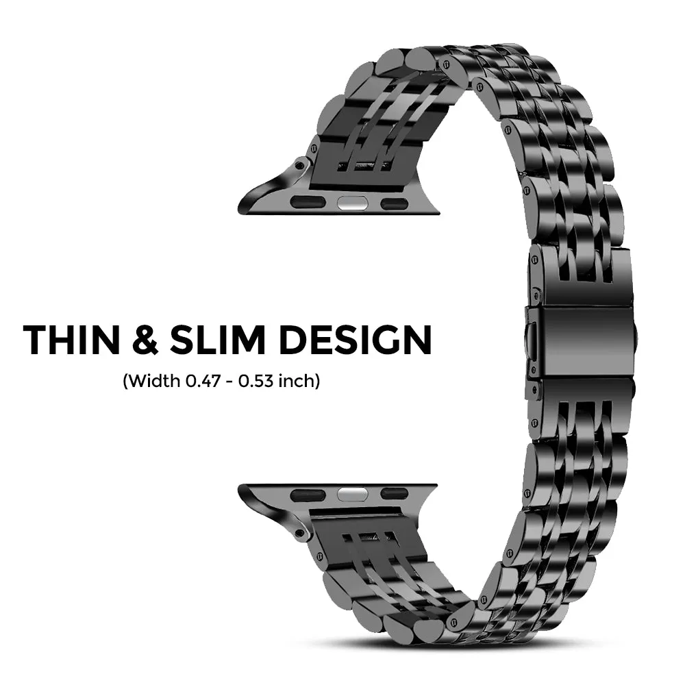 Slim Metal Straps for Apple Watch Band Series SE | 8 | 7 | 6 | 5 | 4 | 3 | 2 | 1 - Silver & Gold