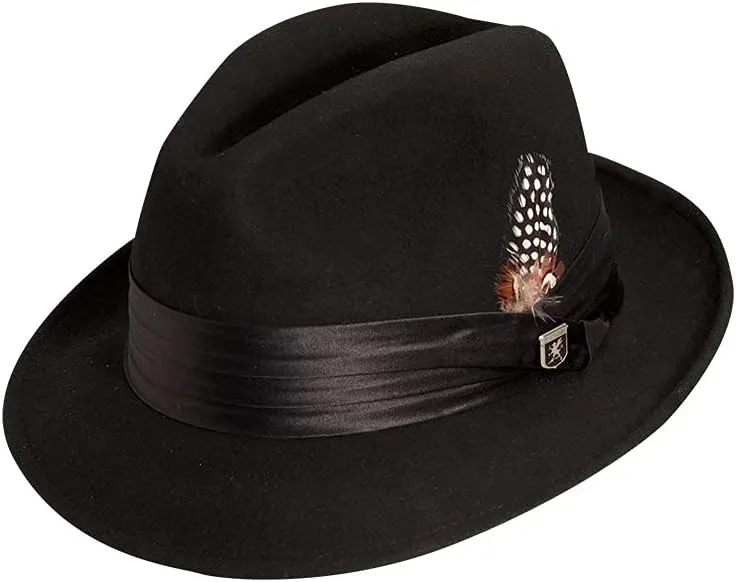 STACY ADAMS Men's Crushable Wool Felt Snap Brim Fedora Hat