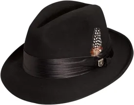 STACY ADAMS Men's Crushable Wool Felt Snap Brim Fedora Hat