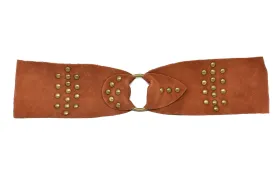 Studded Suede Rusty Orange Belt 16" x 3.63" - 1 Piece