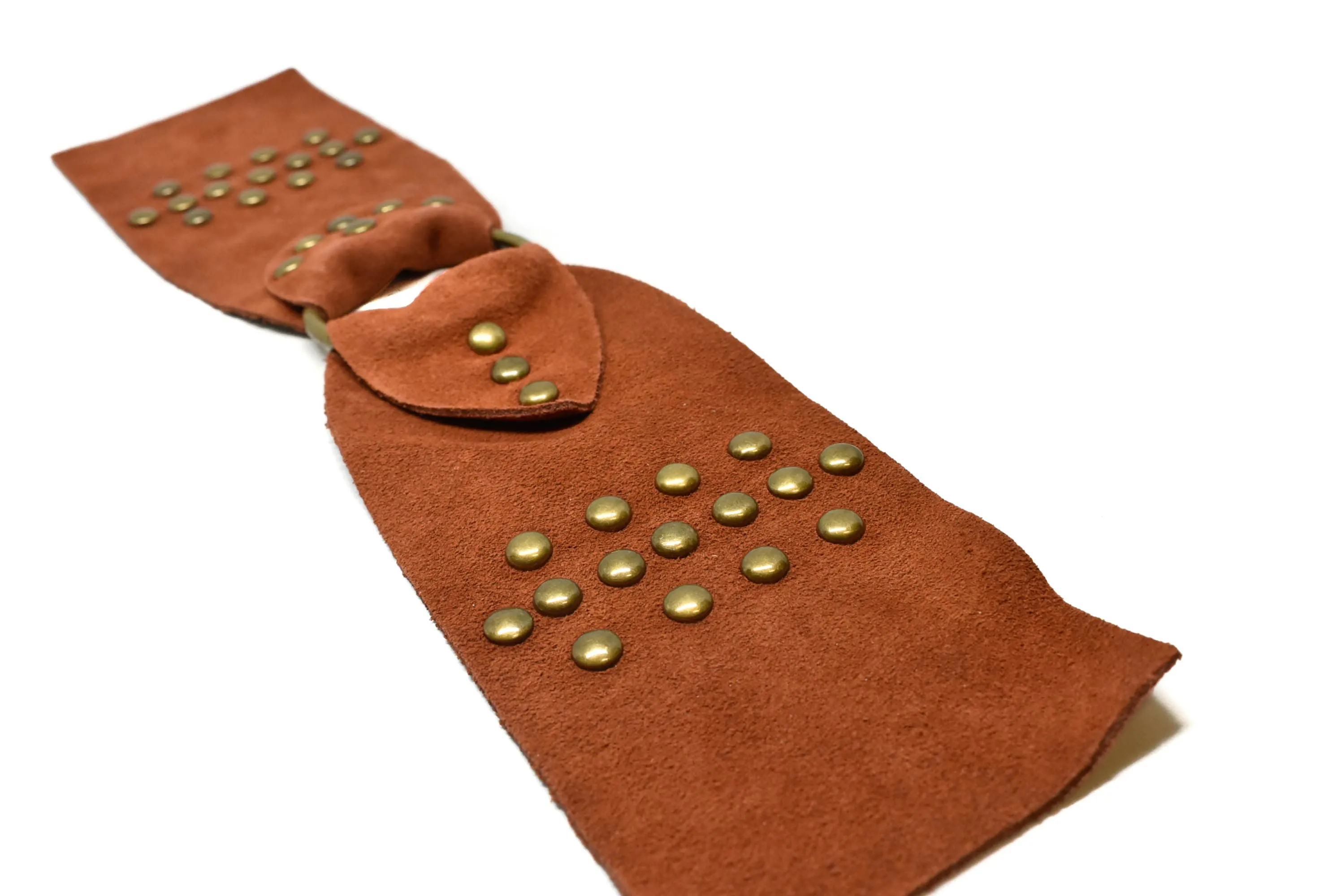 Studded Suede Rusty Orange Belt 16" x 3.63" - 1 Piece