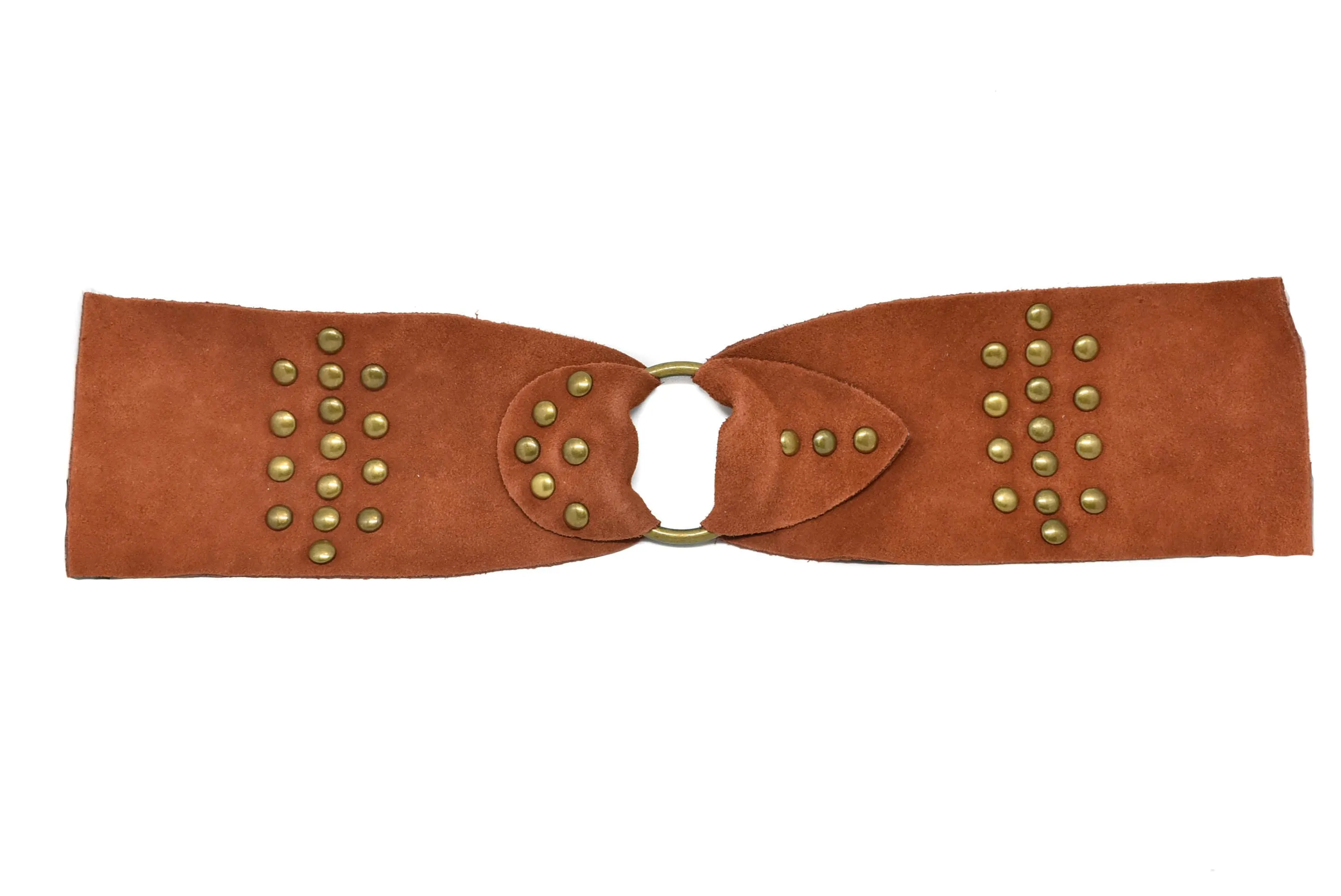 Studded Suede Rusty Orange Belt 16" x 3.63" - 1 Piece
