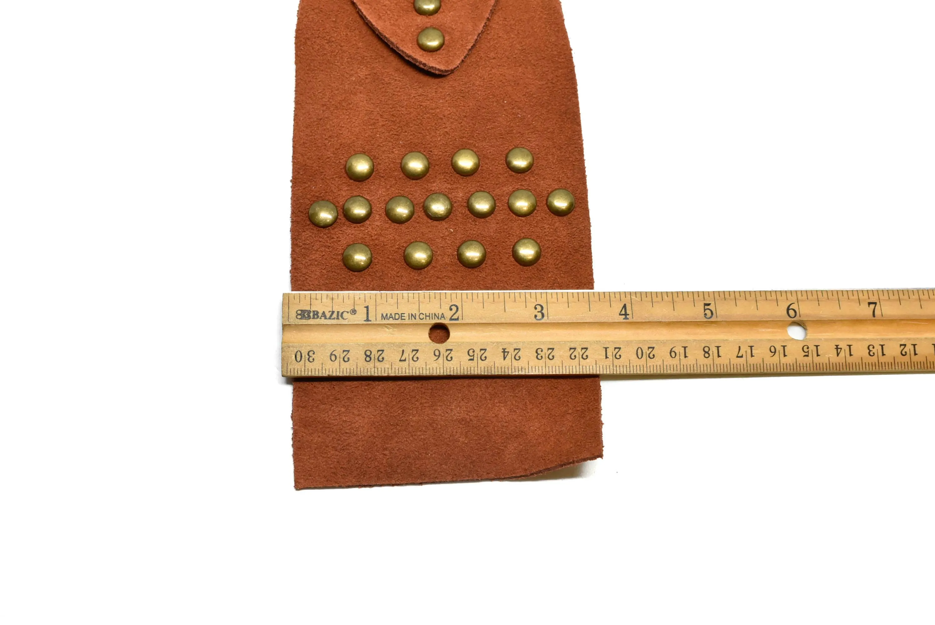 Studded Suede Rusty Orange Belt 16" x 3.63" - 1 Piece