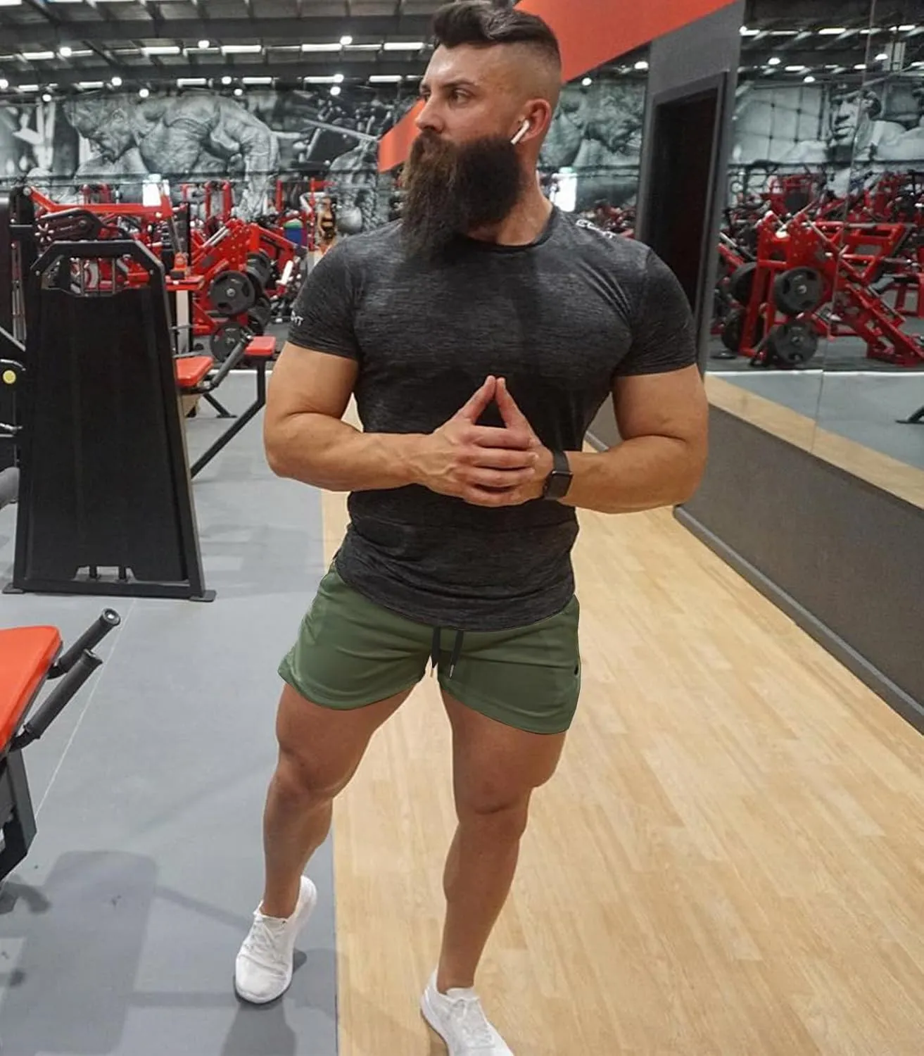 Surenow Mens Running Gym Shorts 3 Inch Breathable Lightweight Athletic Sport Shorts Training Workout Shorts with Pockets