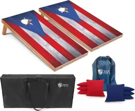 Tailgating Pros Regulation Flag Cornhole Board Sets Includes 8 Bean Bags and Carrying Totes 4'x2' Flag Toss Game Several Corn Hole Board Designs to Choose from!