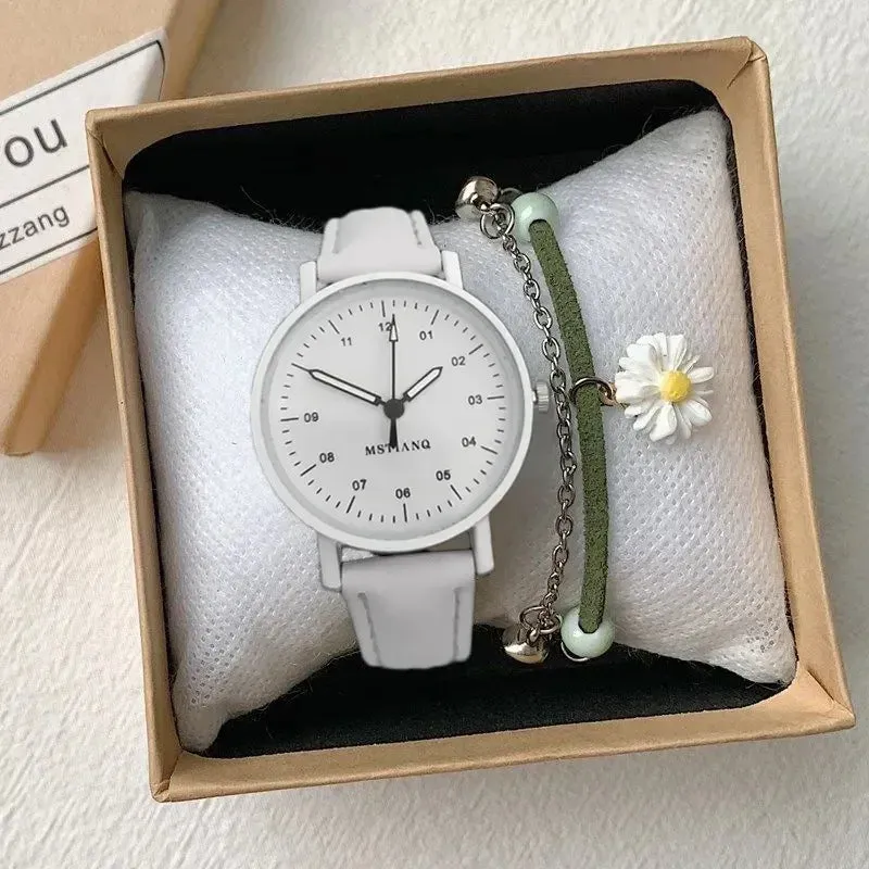 Women Luxury Quartz Watch Waterproof Round Dial Retro Style