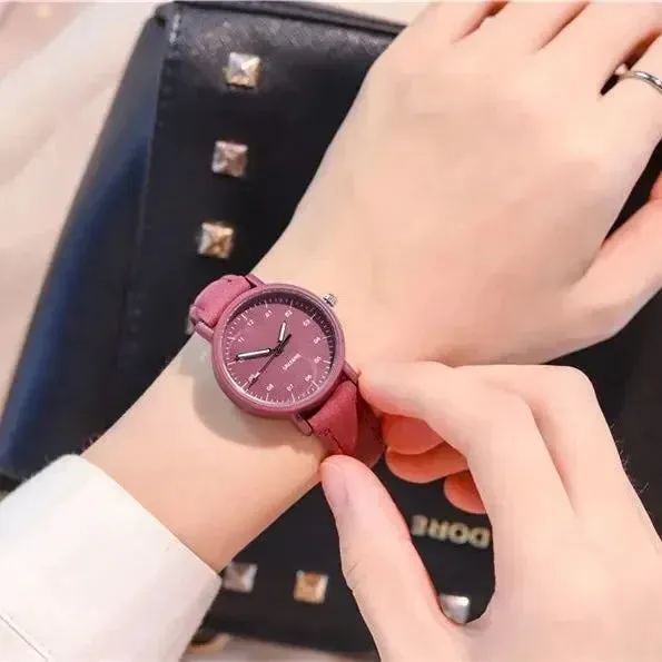 Women Luxury Quartz Watch Waterproof Round Dial Retro Style
