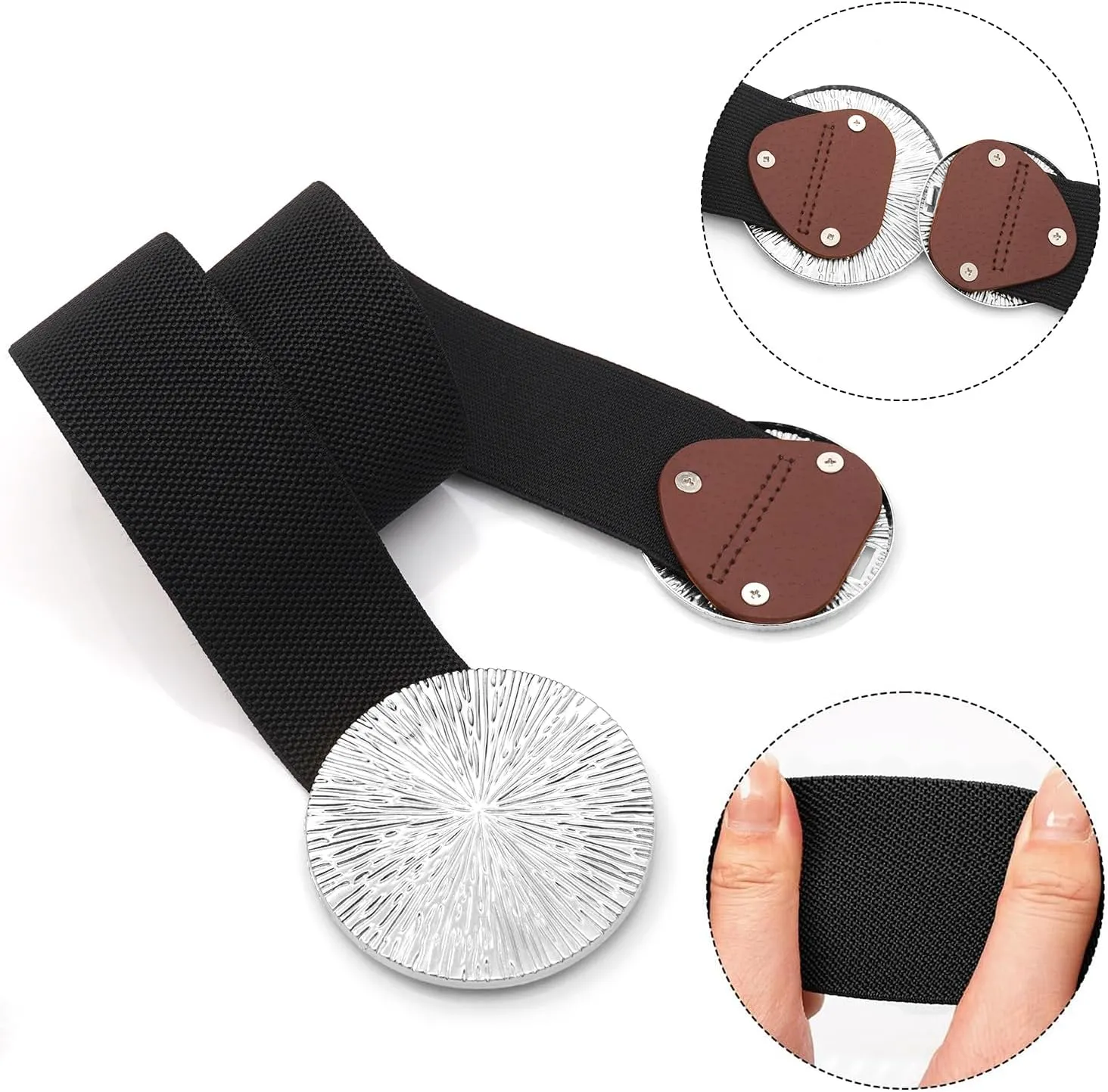 Women Wide Stretchy Waist Belts Elastic Cinch Belt for Dresses