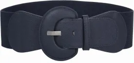 Women's Wide Stretchy Cinch Belt Vintage Chunky Buckle Elastic Belts for Dress