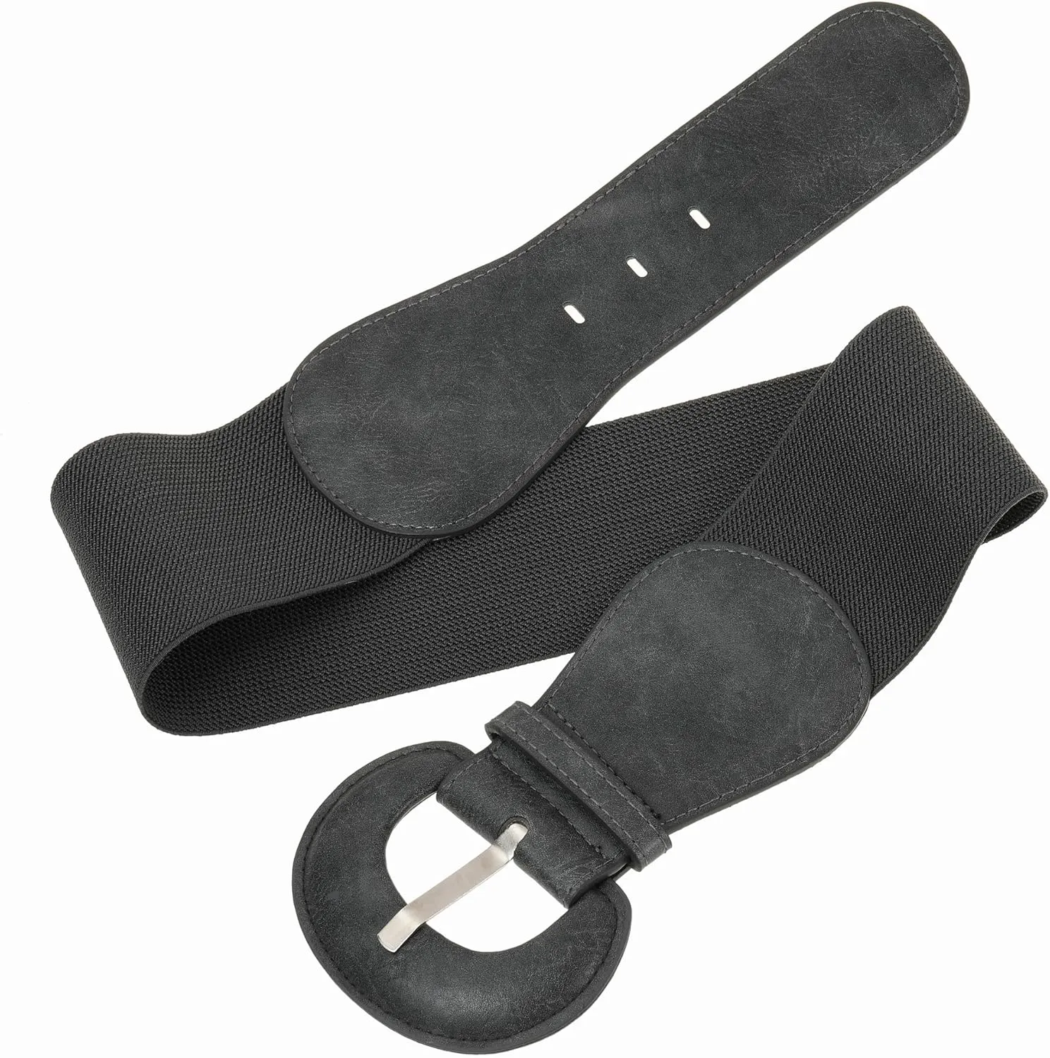 Women's Wide Stretchy Cinch Belt Vintage Chunky Buckle Elastic Belts for Dress
