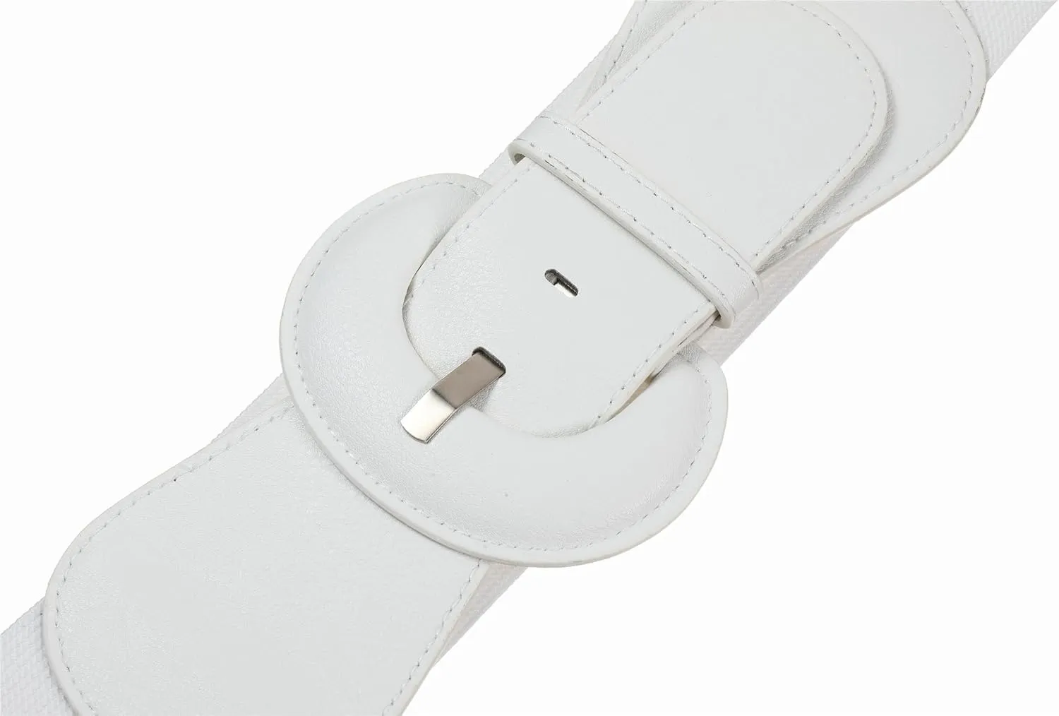 Women's Wide Stretchy Cinch Belt Vintage Chunky Buckle Elastic Belts for Dress