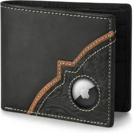 Wrangler Men's Wallet with AirTag Holder, Slim RFID Blocking, Genuine Leather, 11-22 Card Bifold