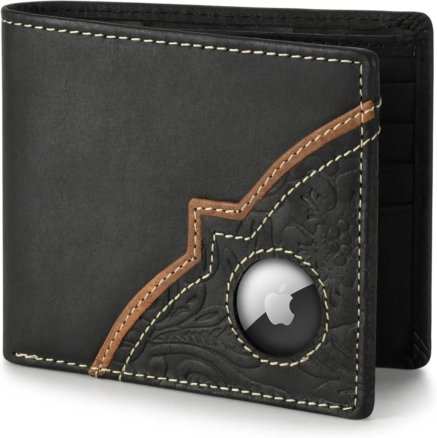 Wrangler Men's Wallet with AirTag Holder, Slim RFID Blocking, Genuine Leather, 11-22 Card Bifold