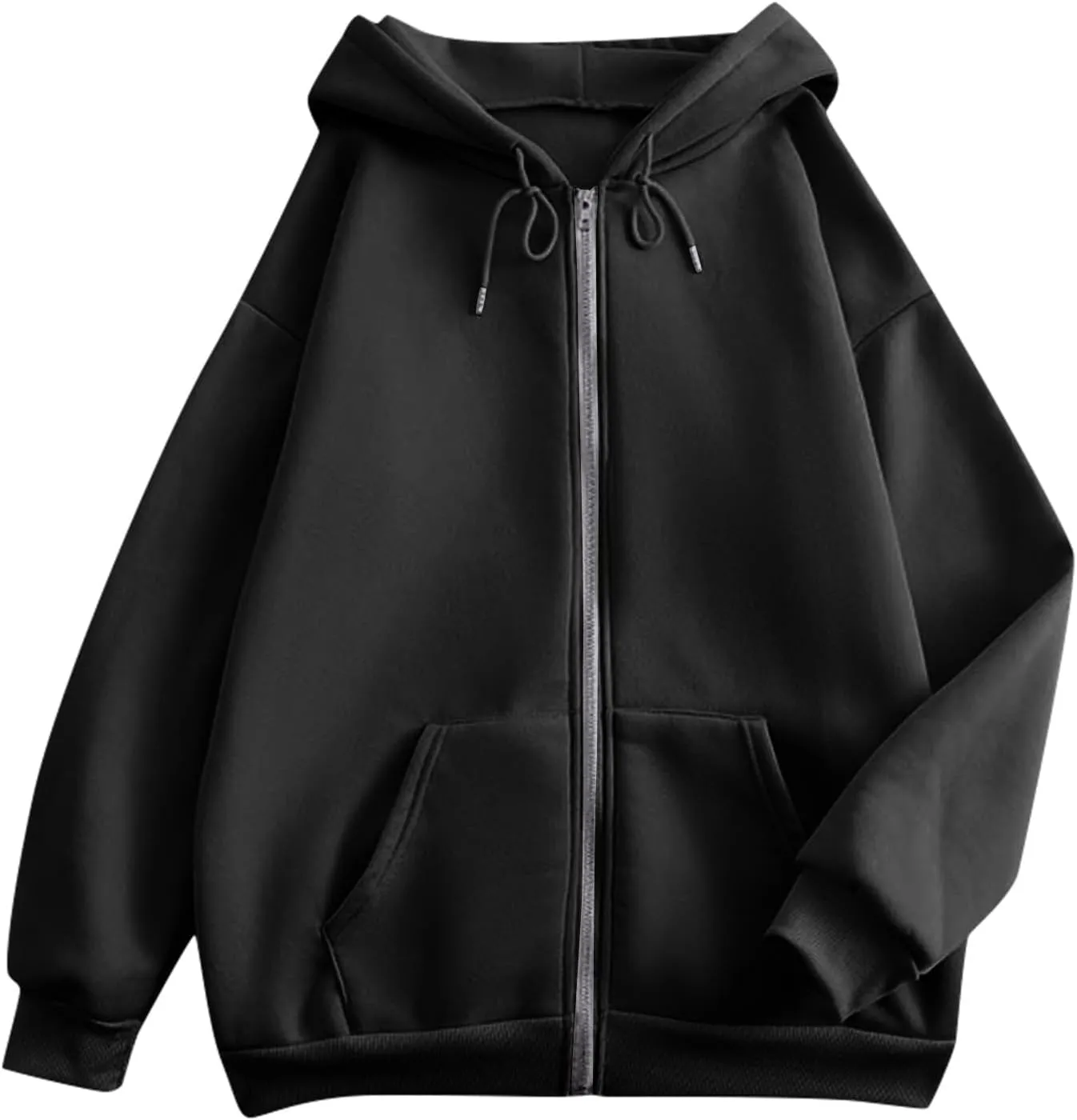 Zip Up Hoodie Women Plain Oversized Sweatshirts Fall Fashion Outfits 2025 Soft Casual Warm Jacket Winter Clothes